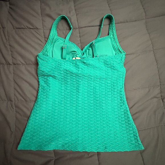Lands' End Texture Underwire Wrap Tankini Swimsuit Top - Size: 4 Long -NWT - Picture 2 of 12